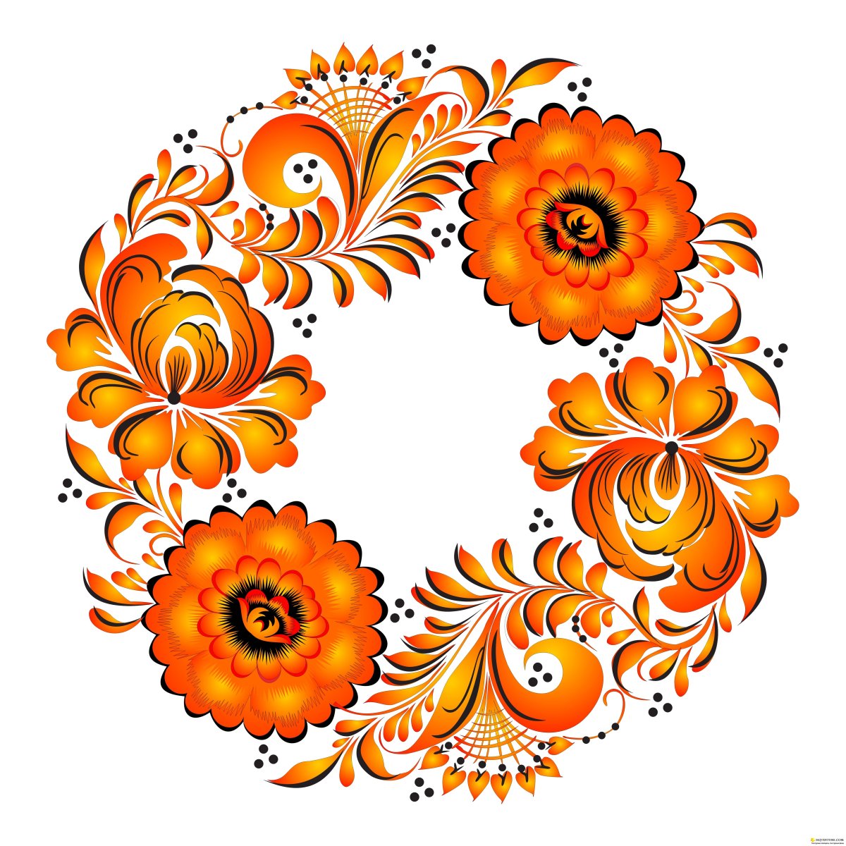 Хохломская роспись вектор