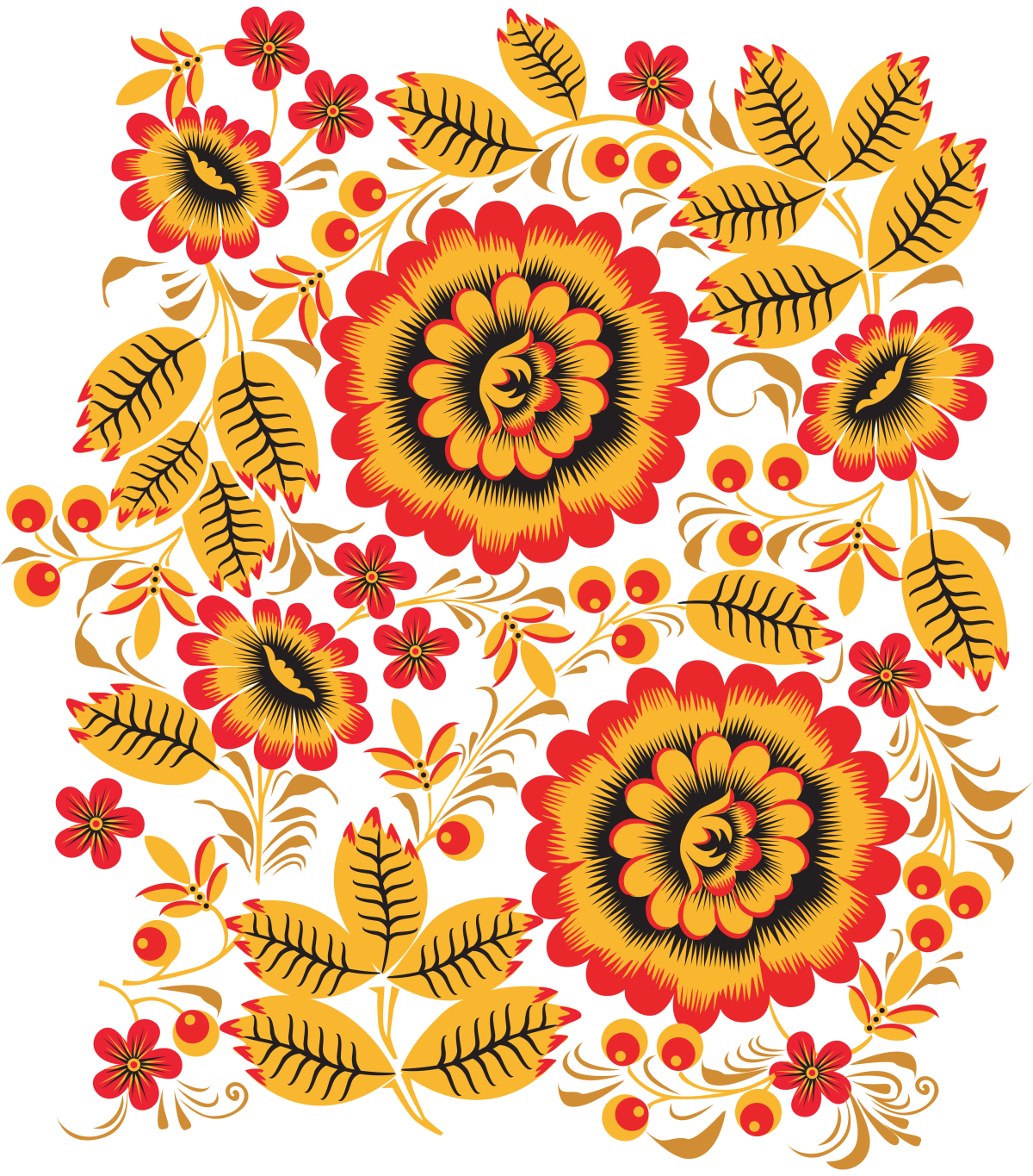 Элементы народная роспись Хохломская