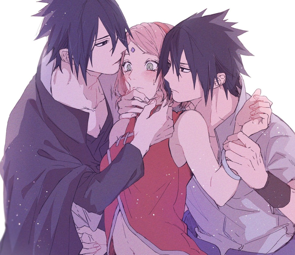 Саске Учиха и Сакура Харуно поцелуй