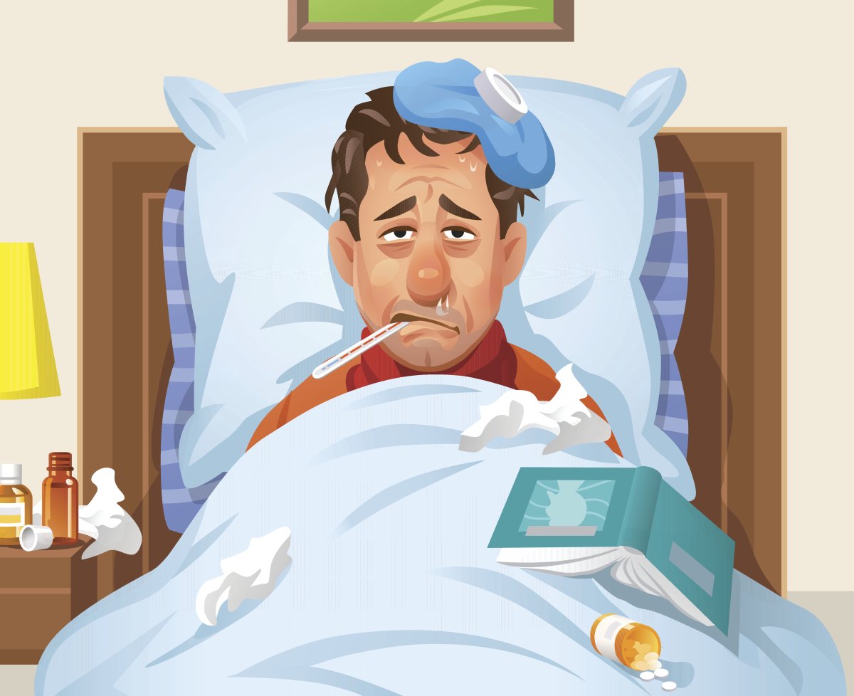 Человек с градусником