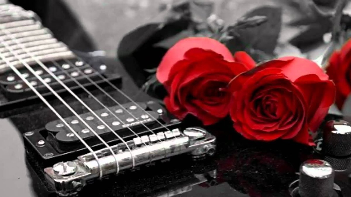 Электрогитара и цветы