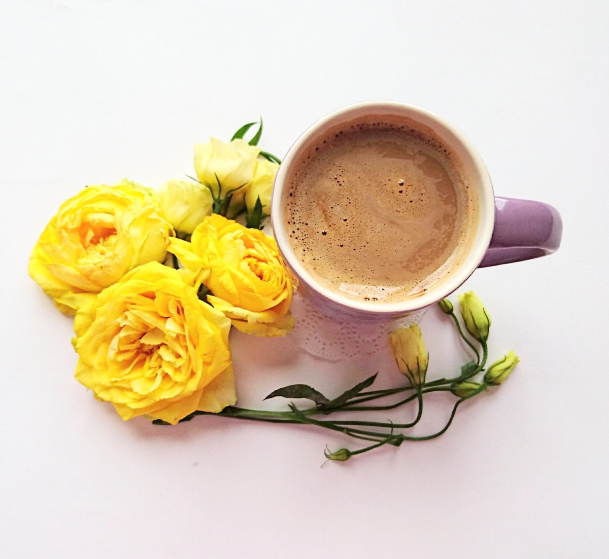 Утро кофе цветы