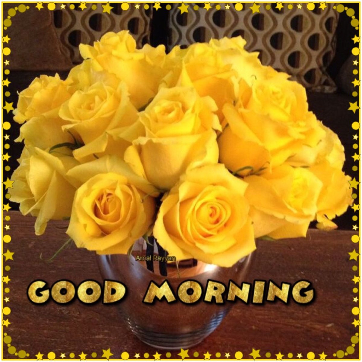 Желтые розы с добрым утром