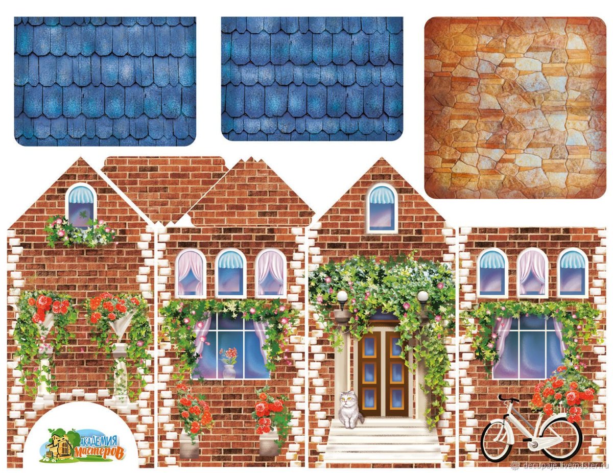 Бумага для декупажа чайного домика