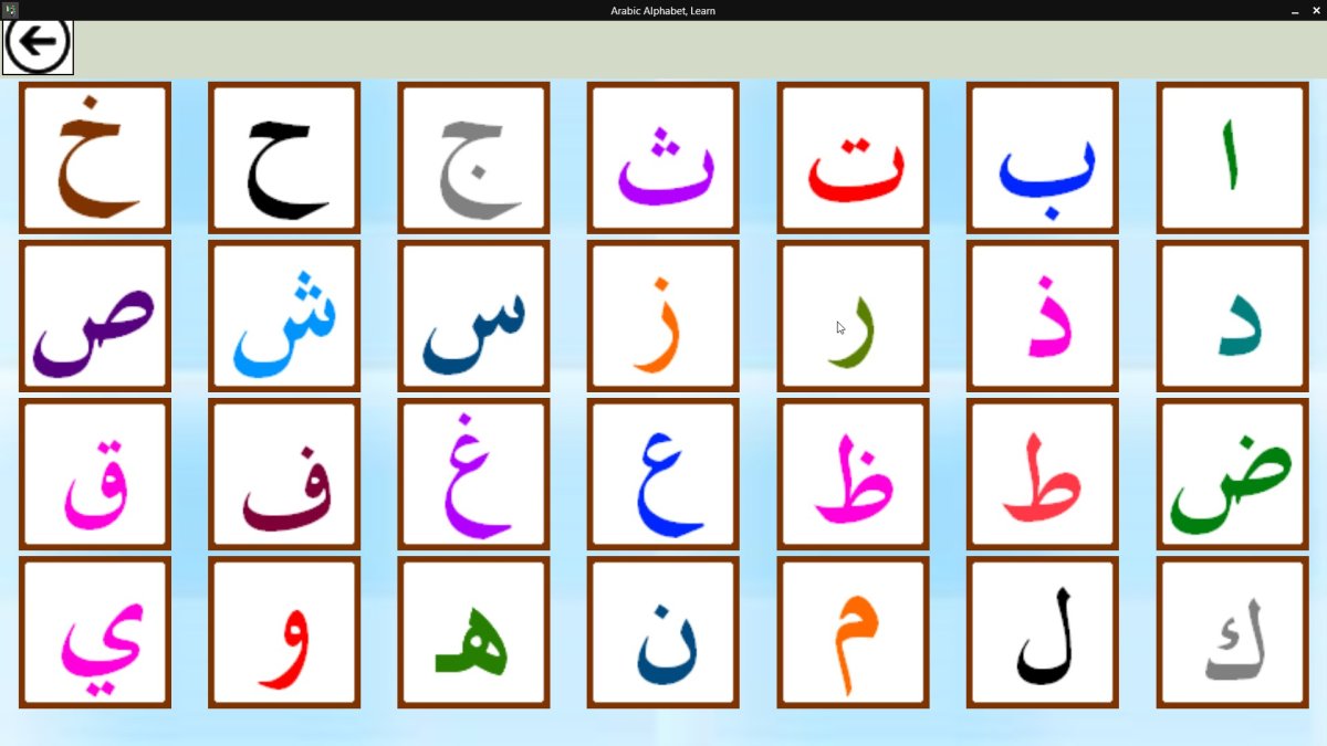Арабский алфавит карточки