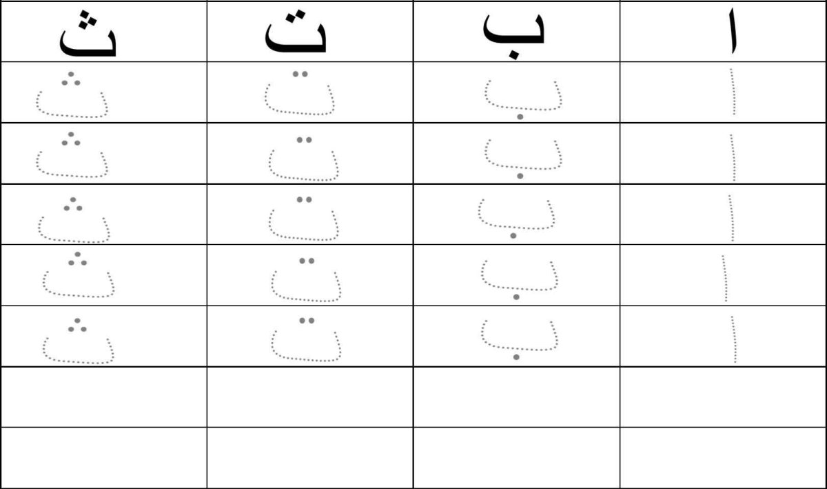Арабские буквы для раскрашивания