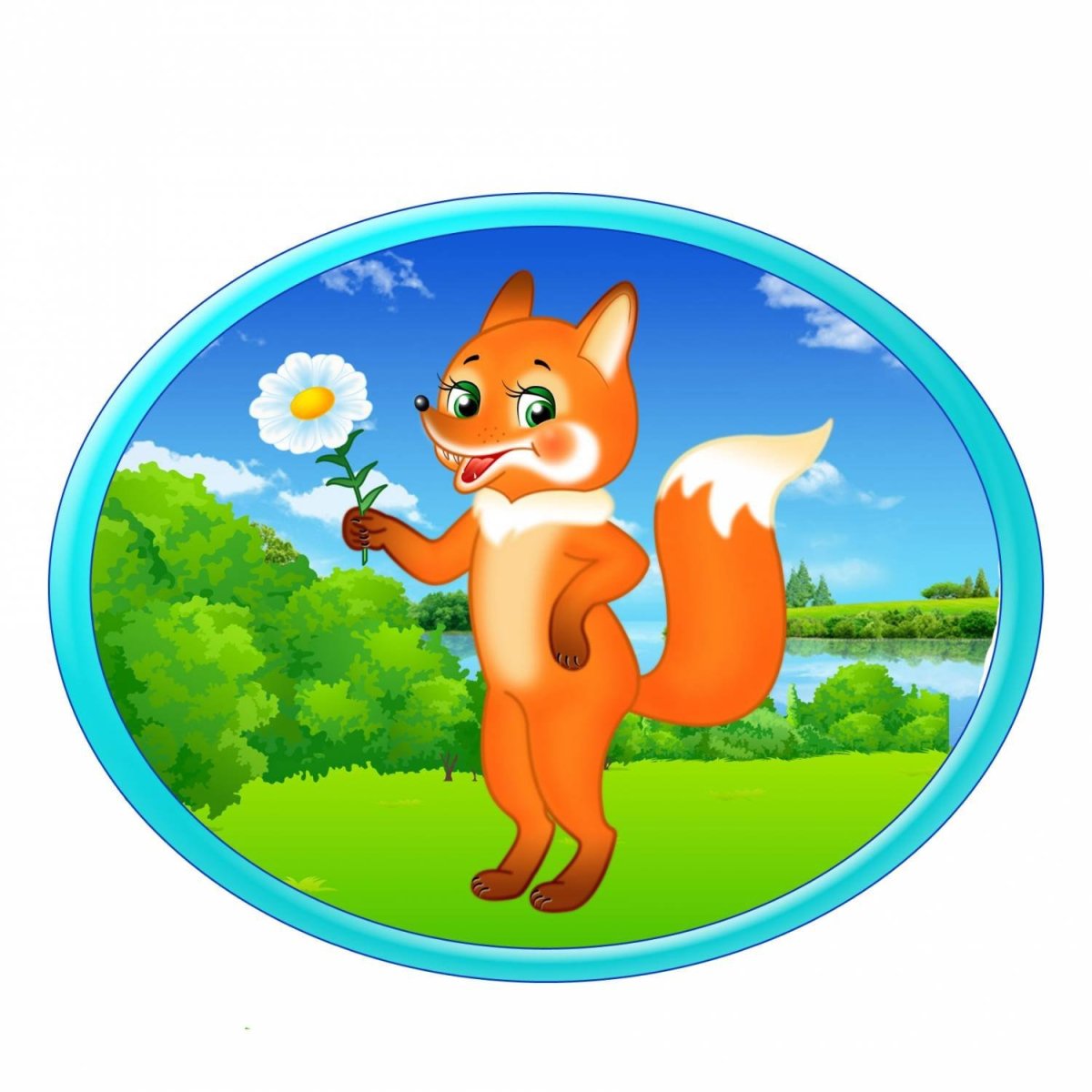 Герои теремка на белом фоне