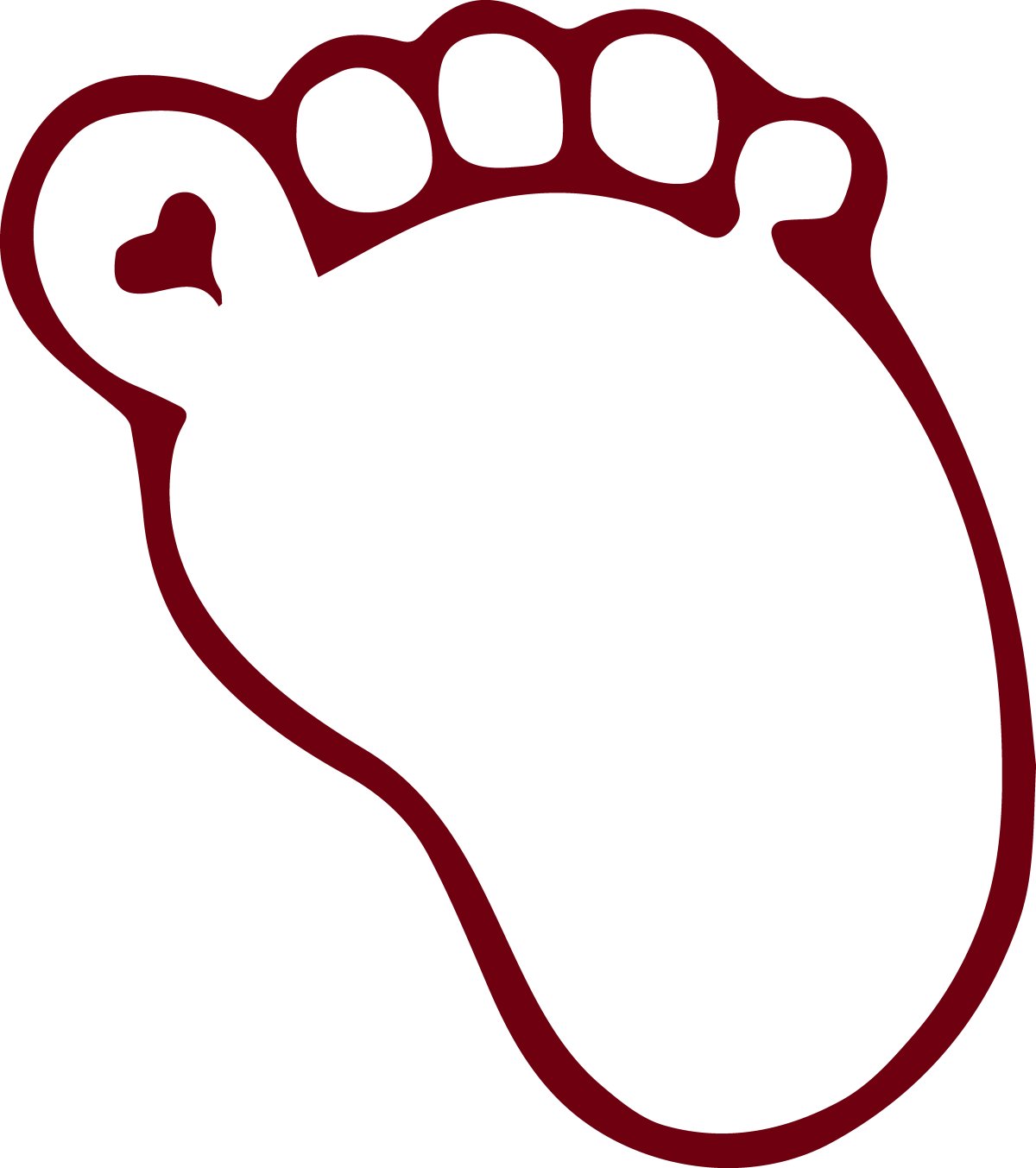 Пяточки детские трафарет