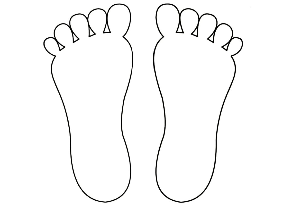Трафарет стопы детской