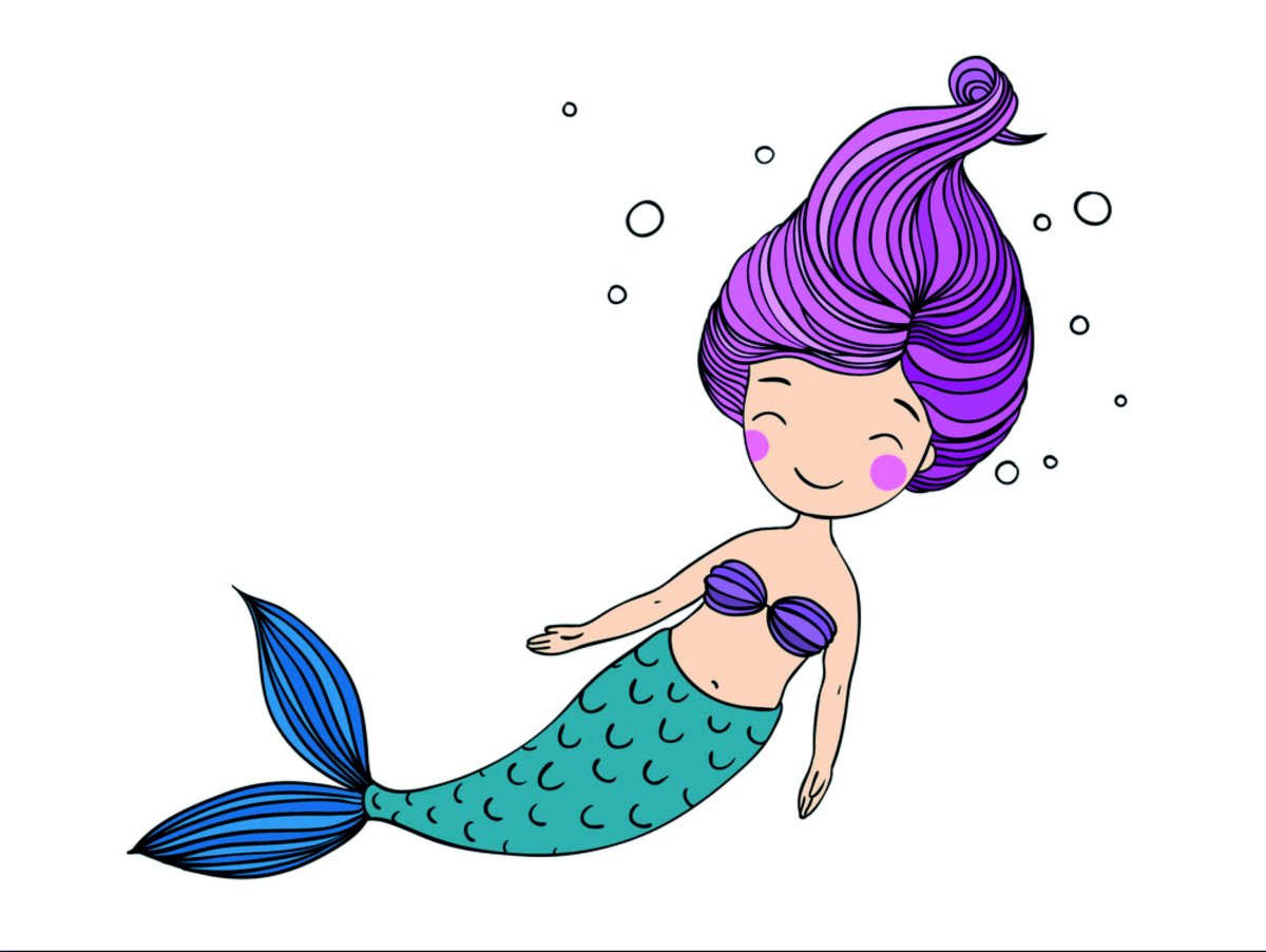 Русалочка малышка вектор