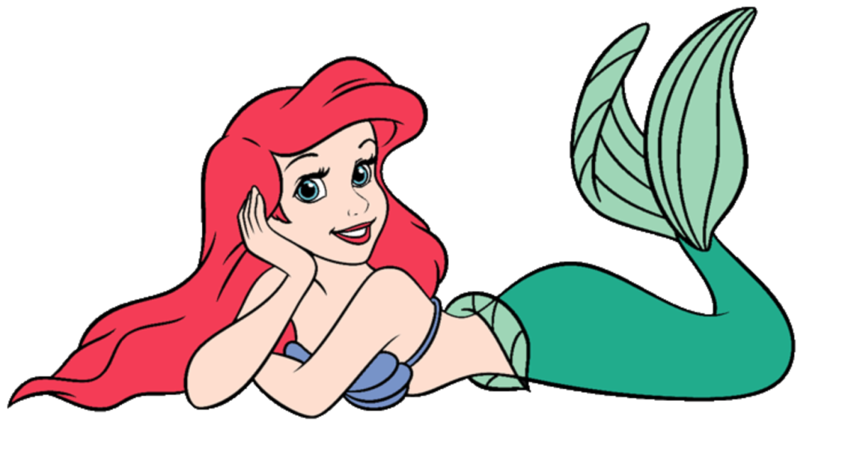 Русалочка Ариэль лежит