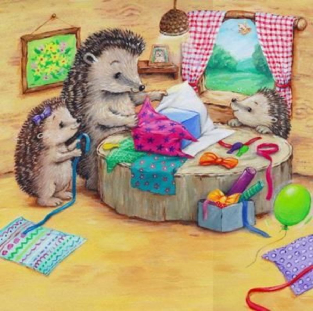 Уютные рисунки с ежиками