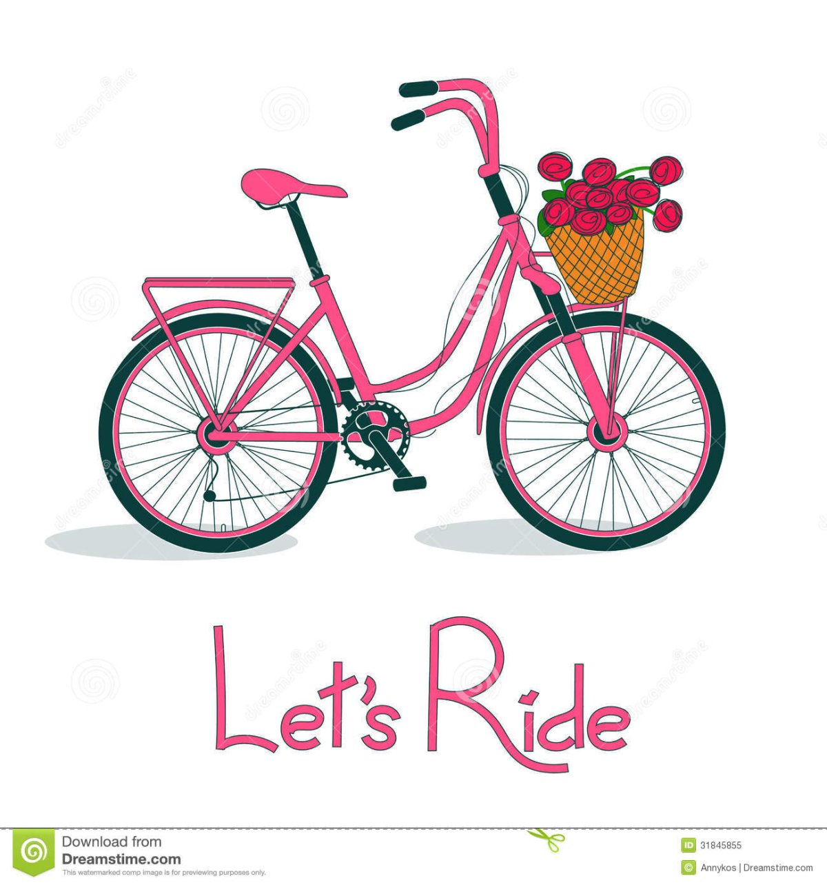 Раскраска велосипед с корзинкой