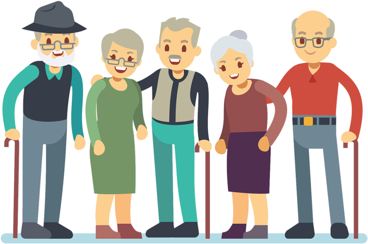 Пенсионеры иллюстрация