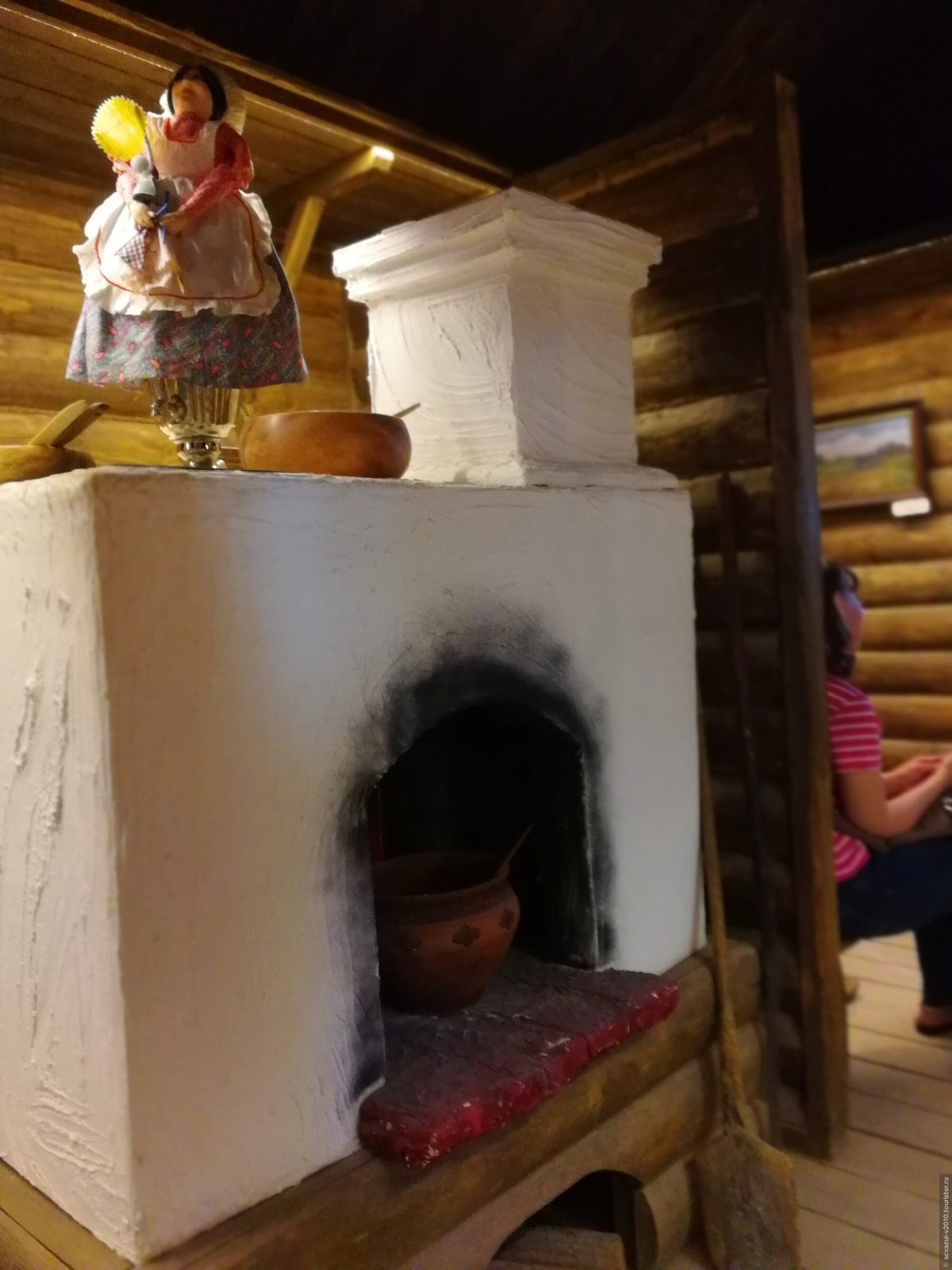 Печь в избе вектор