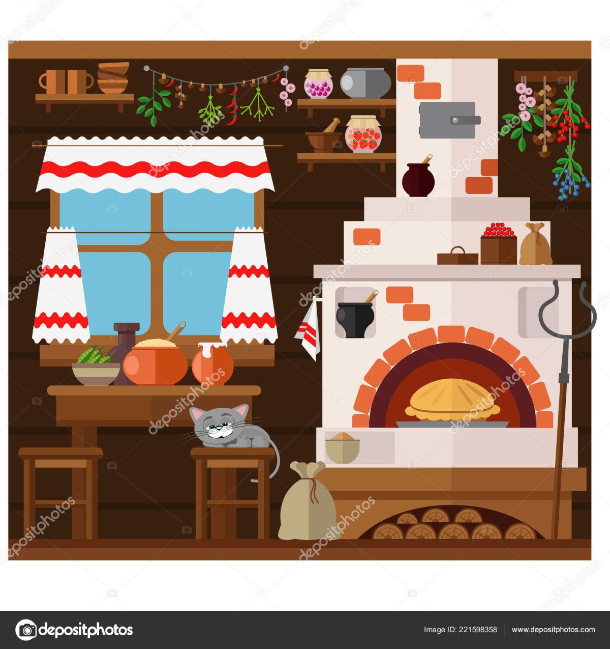 Печь раскраска для детей