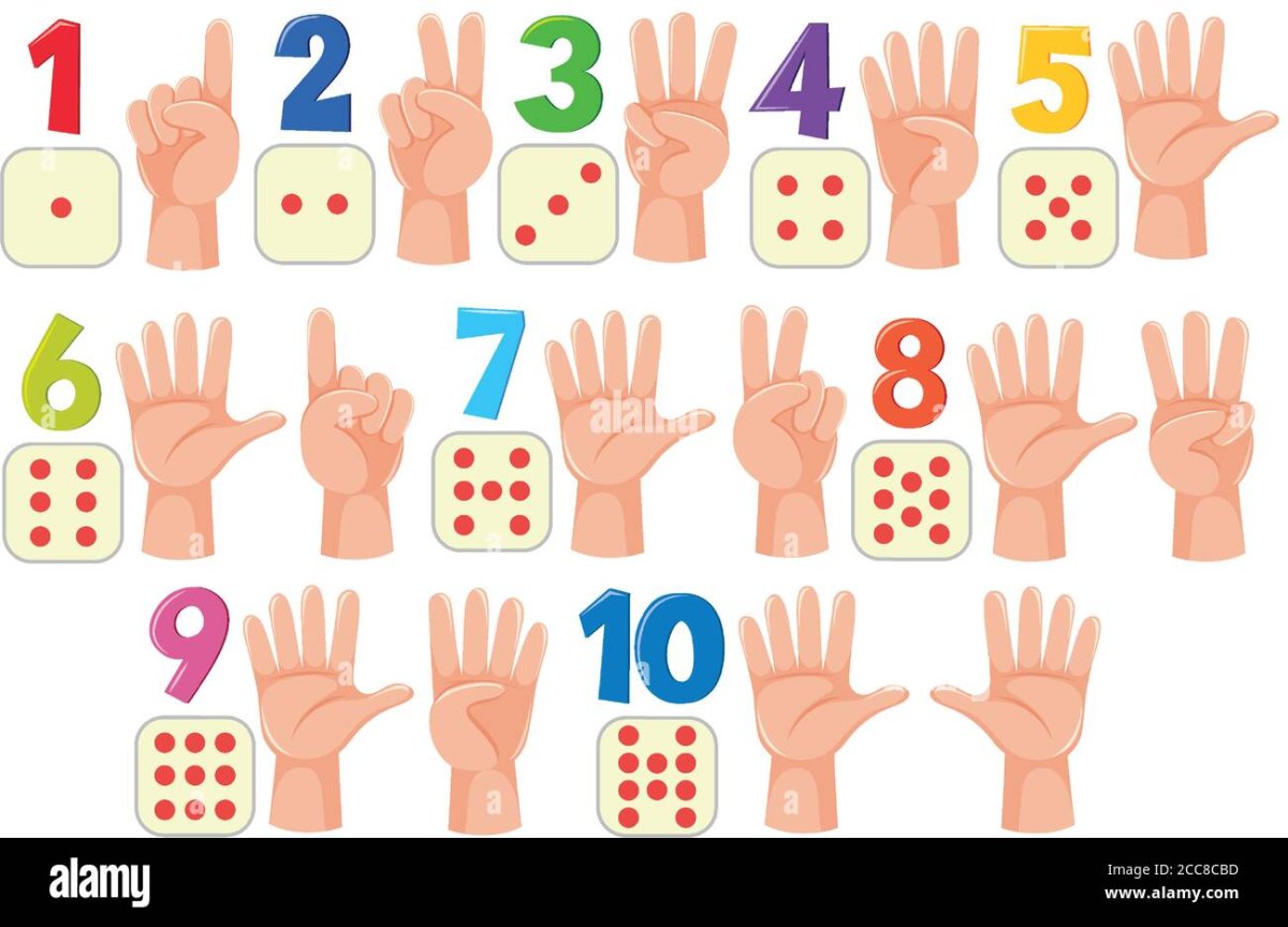 Карточки с цифрами в руке