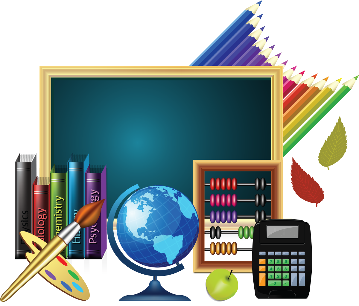 Школьный клипарт на прозрачном фоне