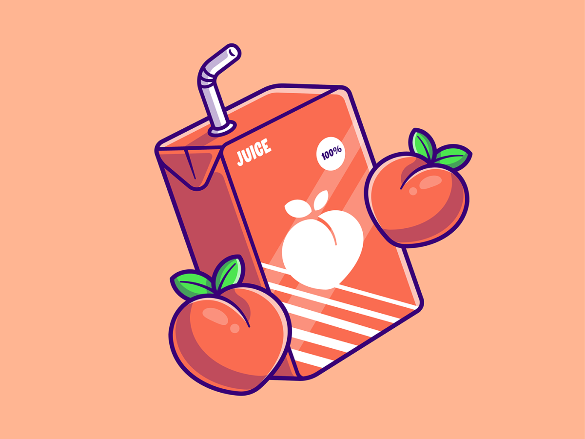 Персиковый сок пакет вектор