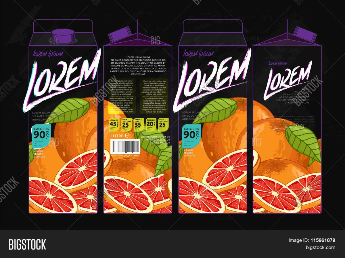 Макет упаковки сока