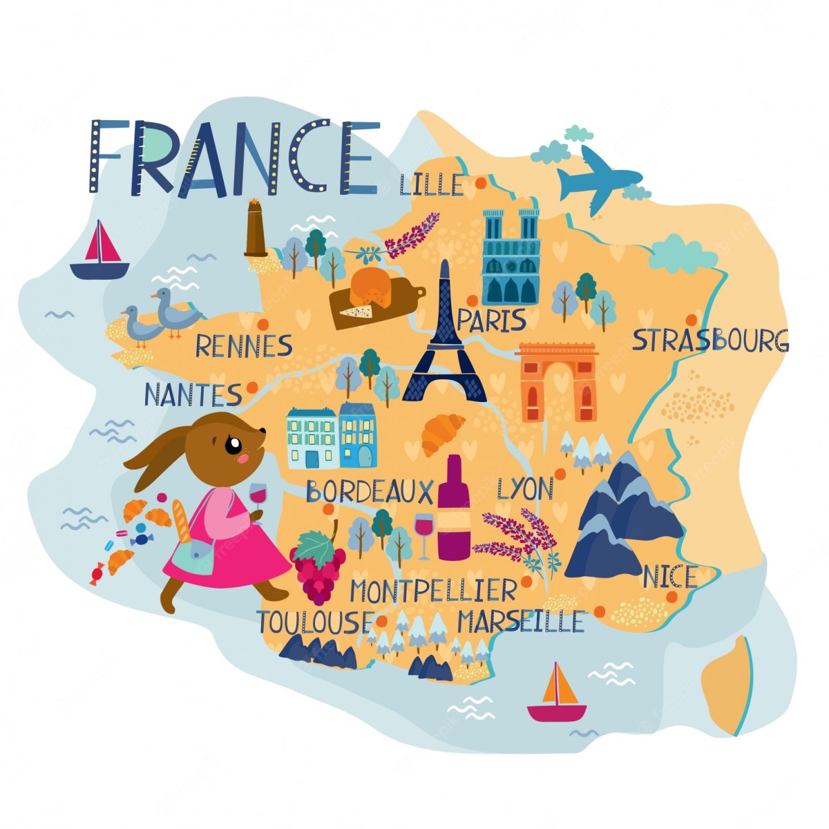 France карта для детей