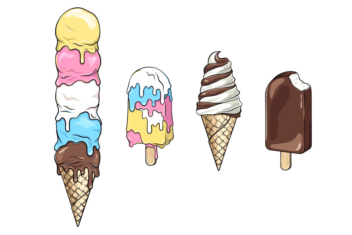 Мороженое мультяшное