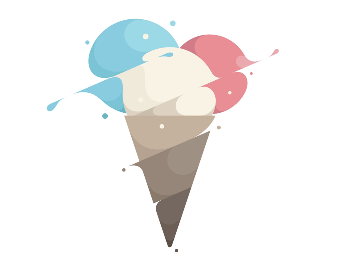 Скетч мороженое в рожке ванильное