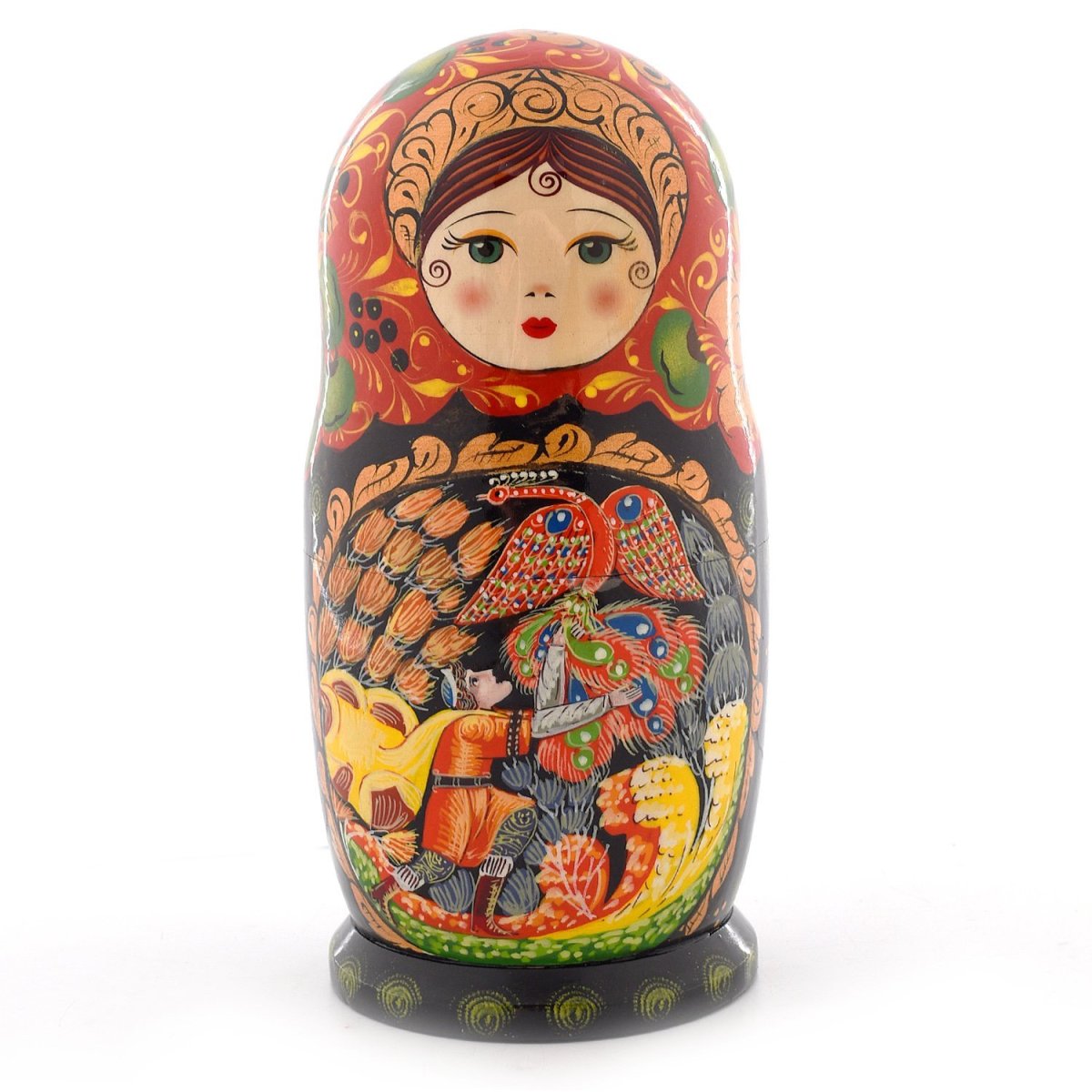 Матрешка в хохломской росписи для детей