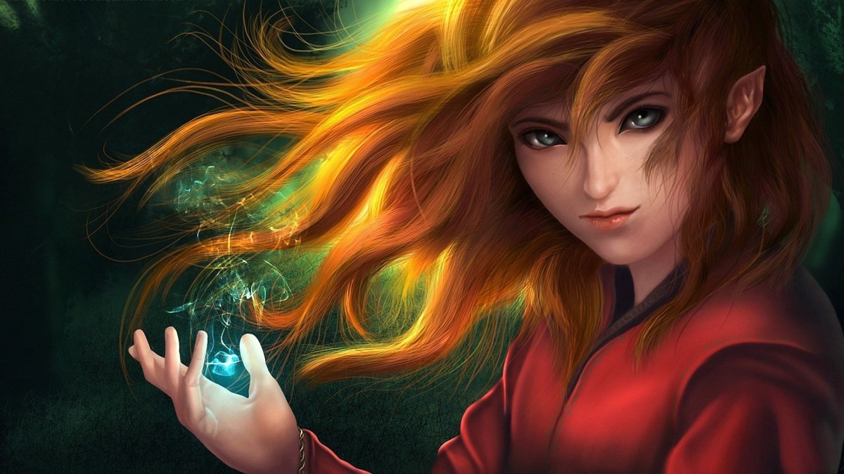 Рыжая девушка фэнтези