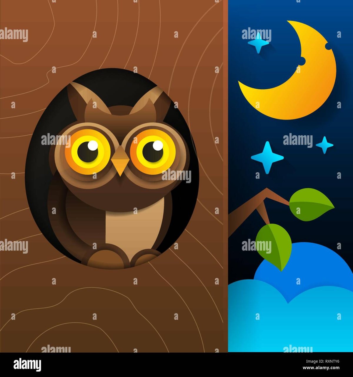 Совята в дупле