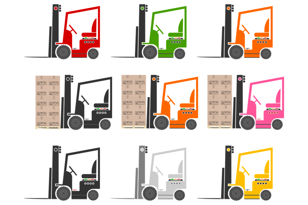 Машинист погрузчика вектор