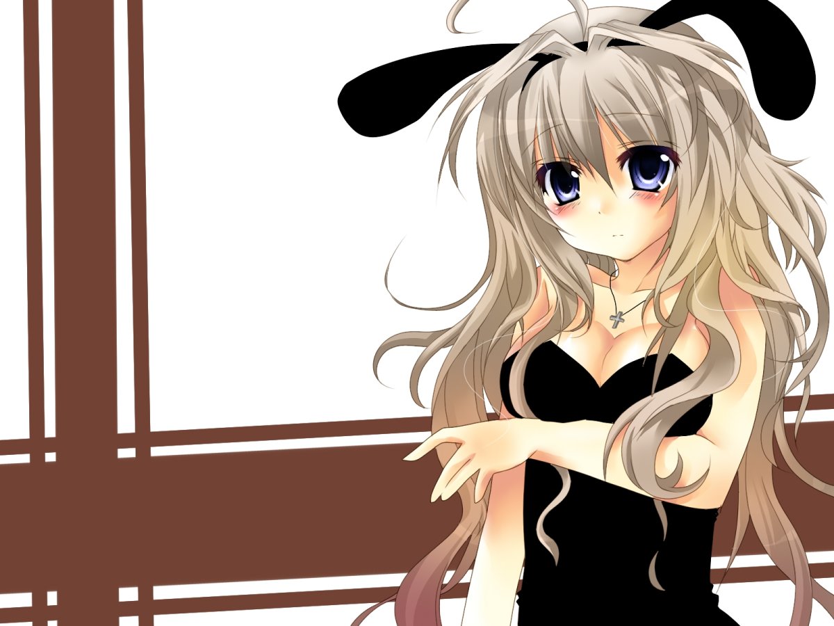 Аниме девушка блондинка в черном