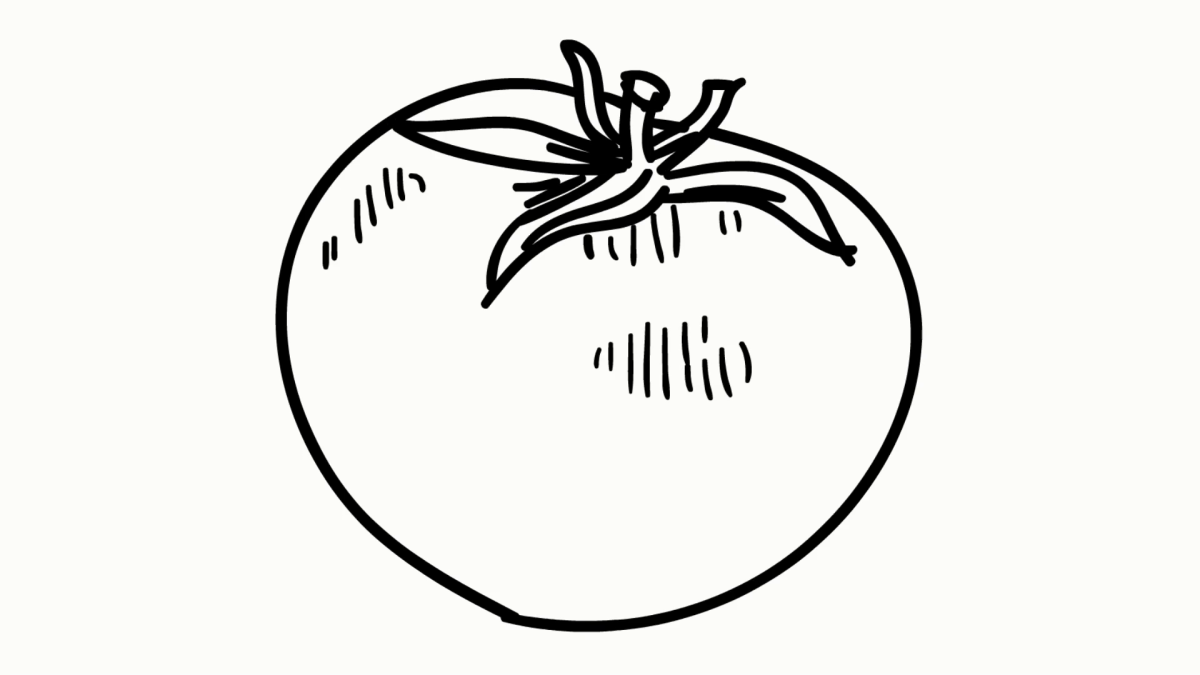 Помидор на белом фоне