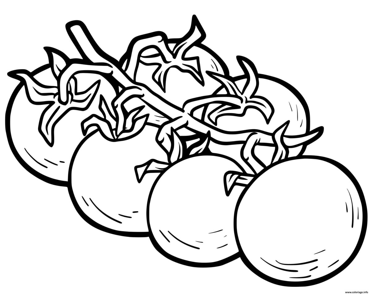 Рисунок помидора для раскрашивания