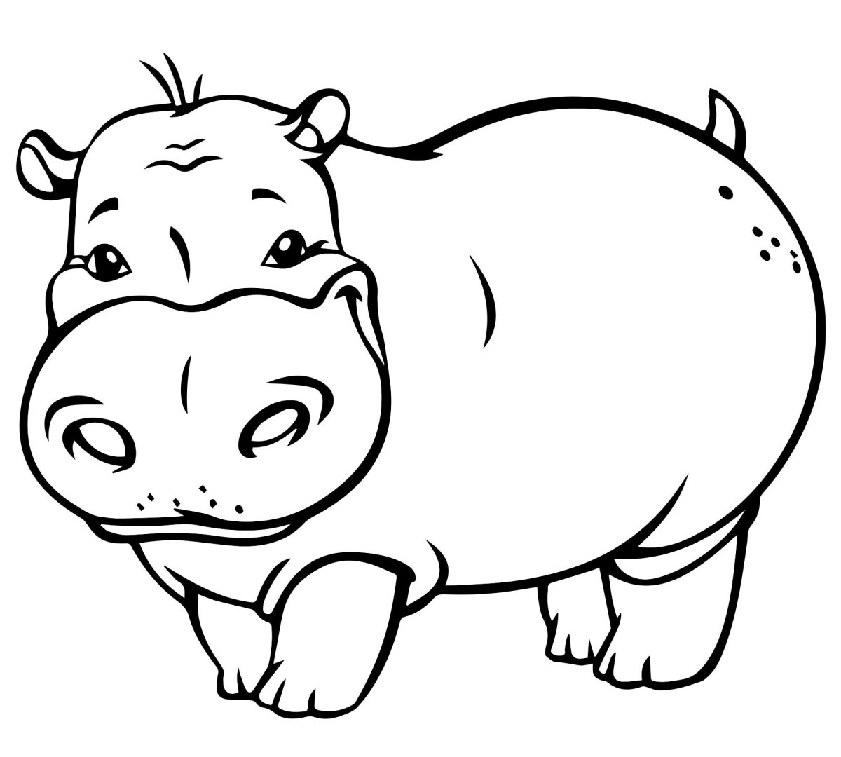 Разукрашку бегемота