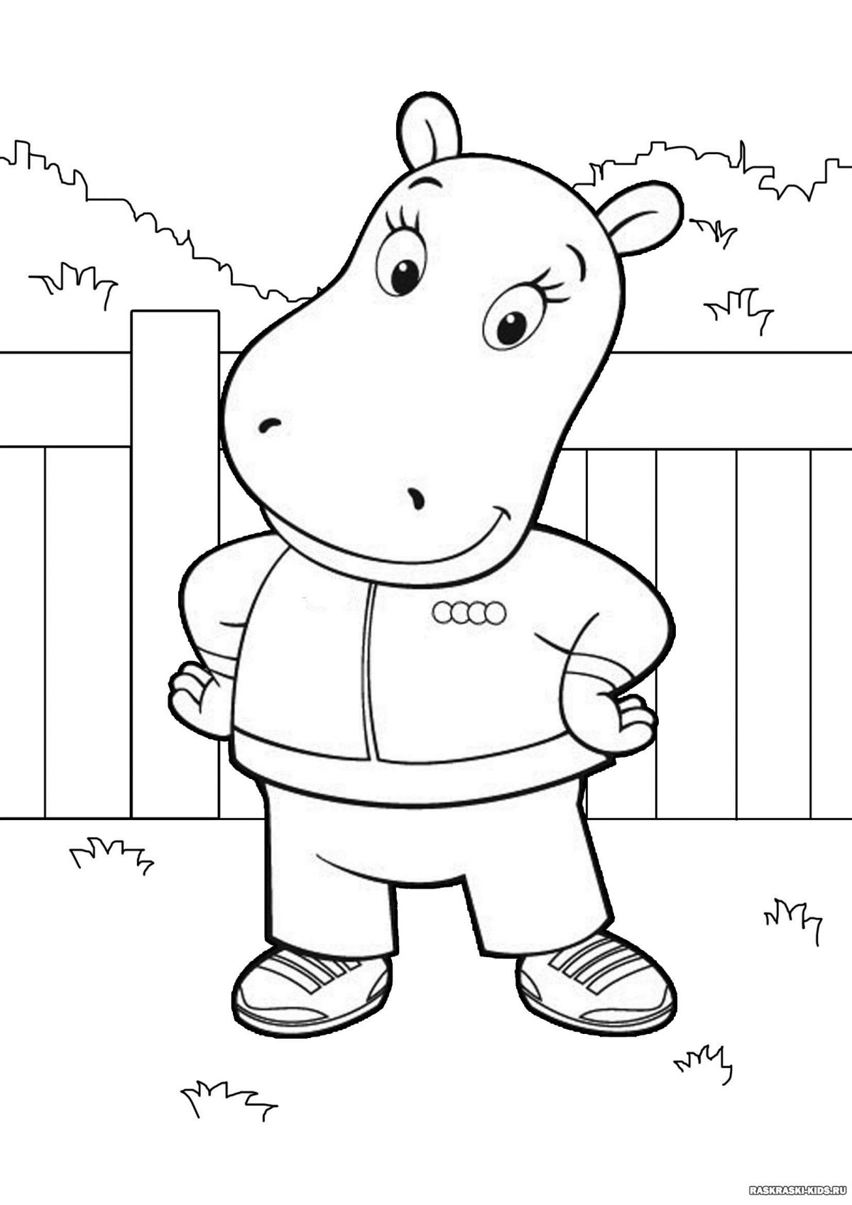 Раскраска Бегемотик