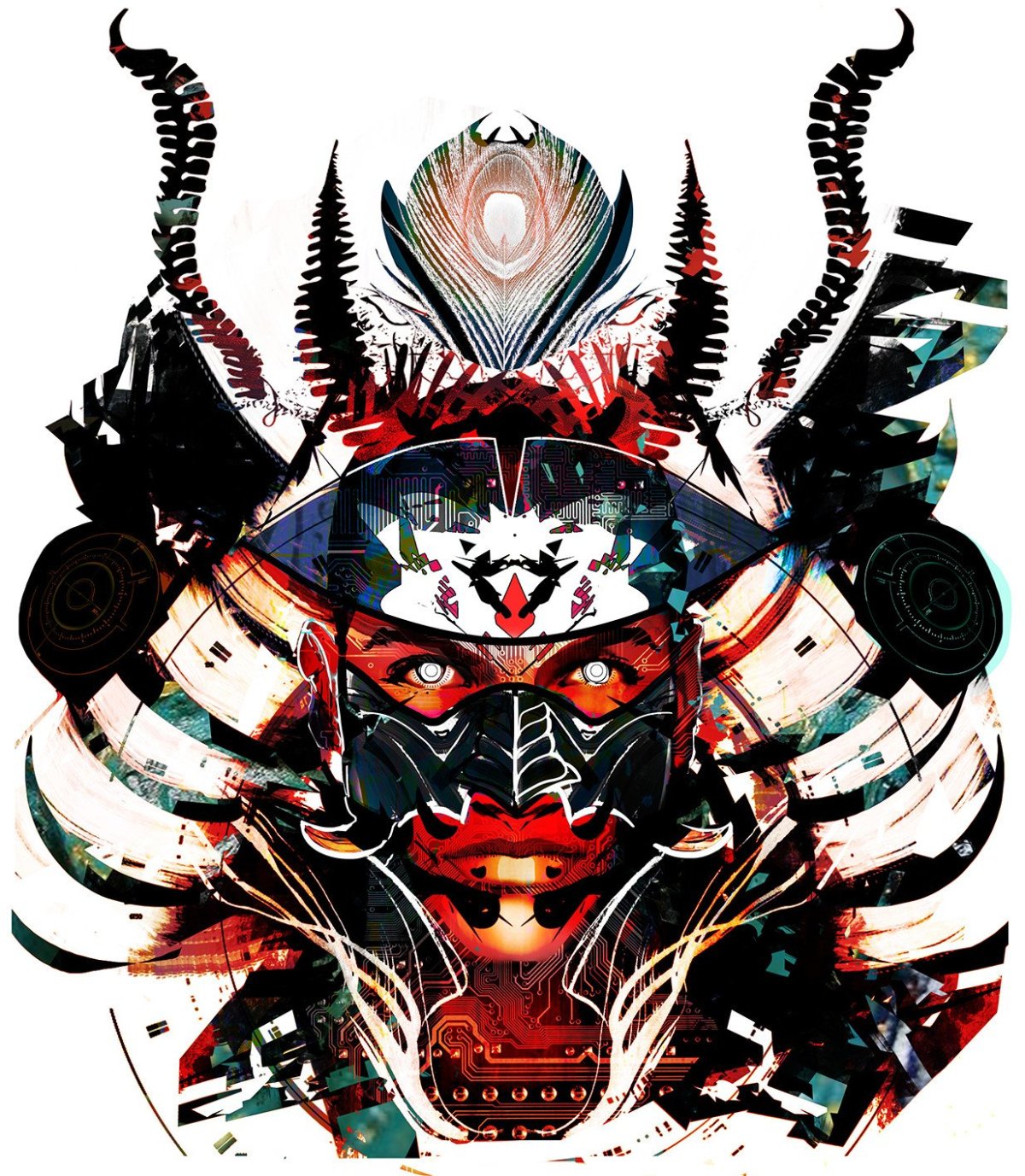 Маска самурая Ронина Кабуки