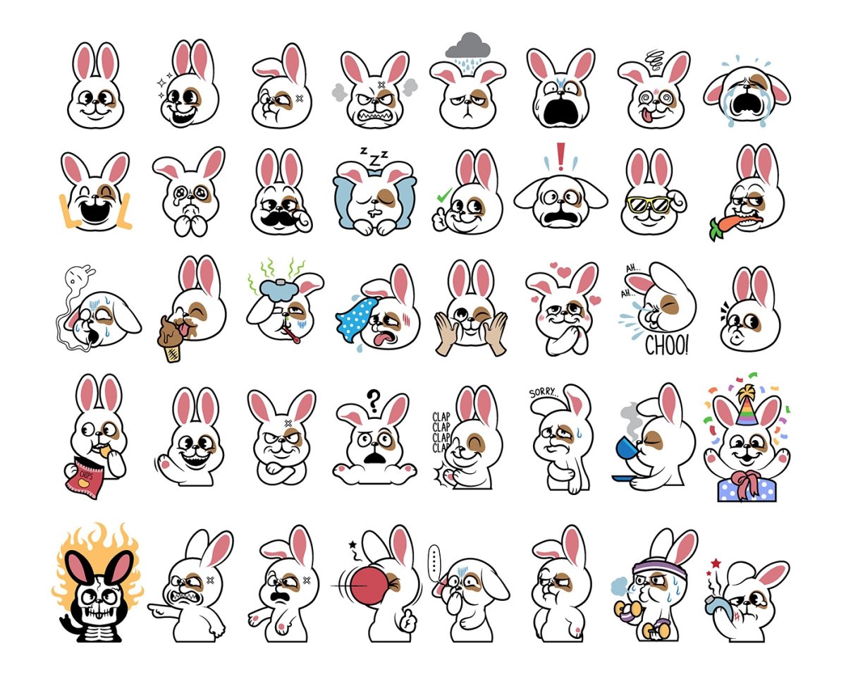 Наклейки кролики