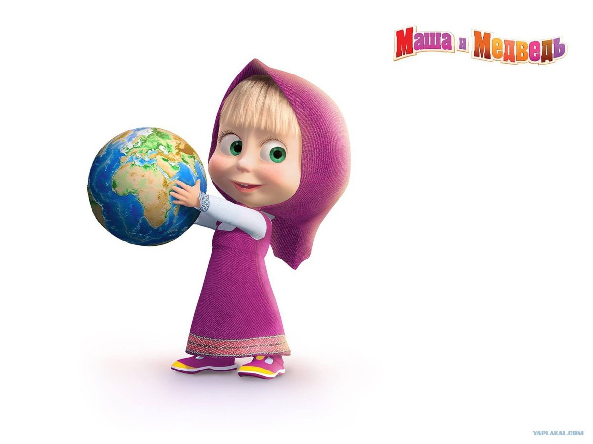 Маша и медведь на прозрачном фоне