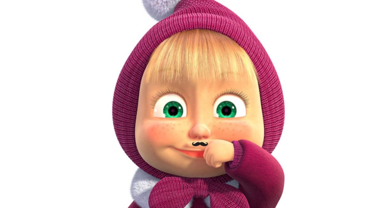 Маша и медведь Маша на белом фоне