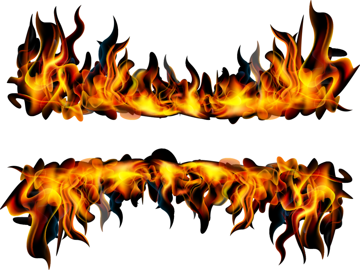 Яркие значки пламени