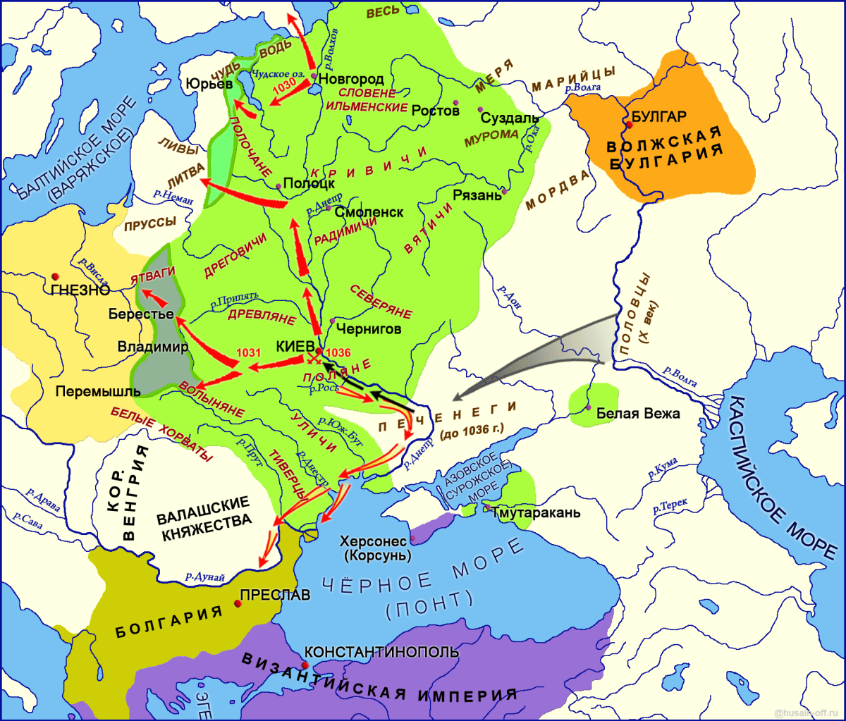 Конец 10 века русь. Карта древней Руси при Ярославе мудром.