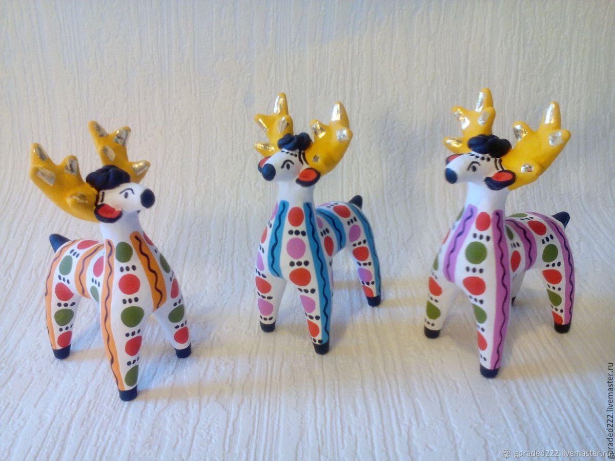 Глиняные игрушки Дымковская