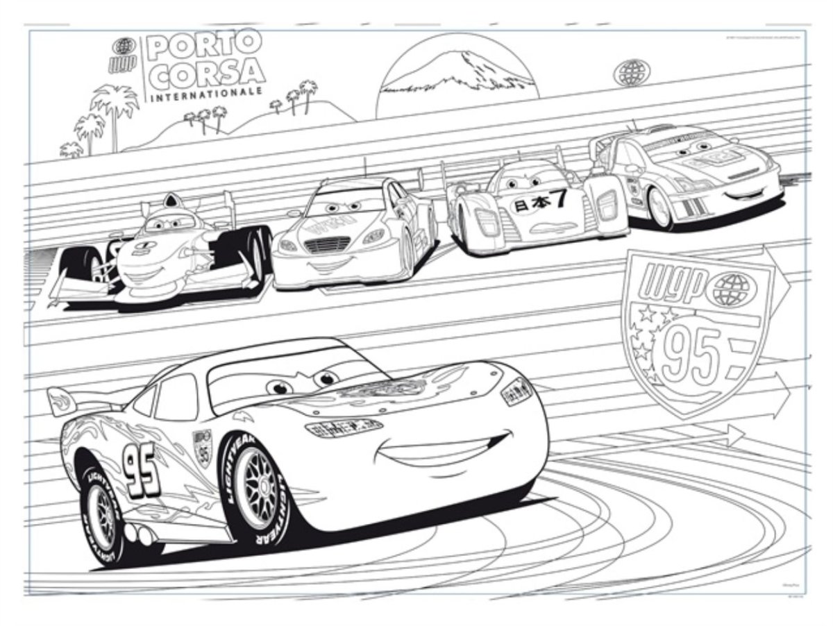 Тачки 3 молния Маккуин авария раскраска