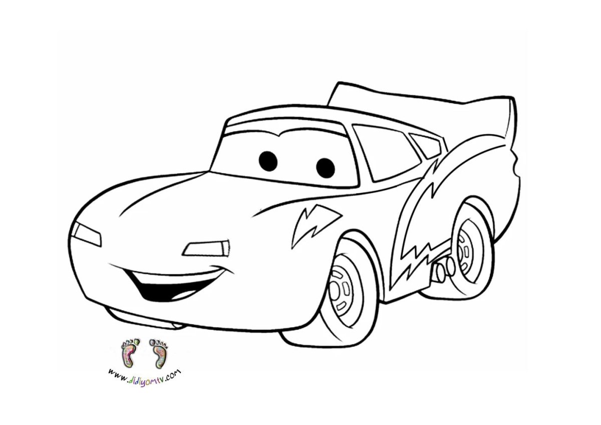 Машинка молния Маккуин раскраска