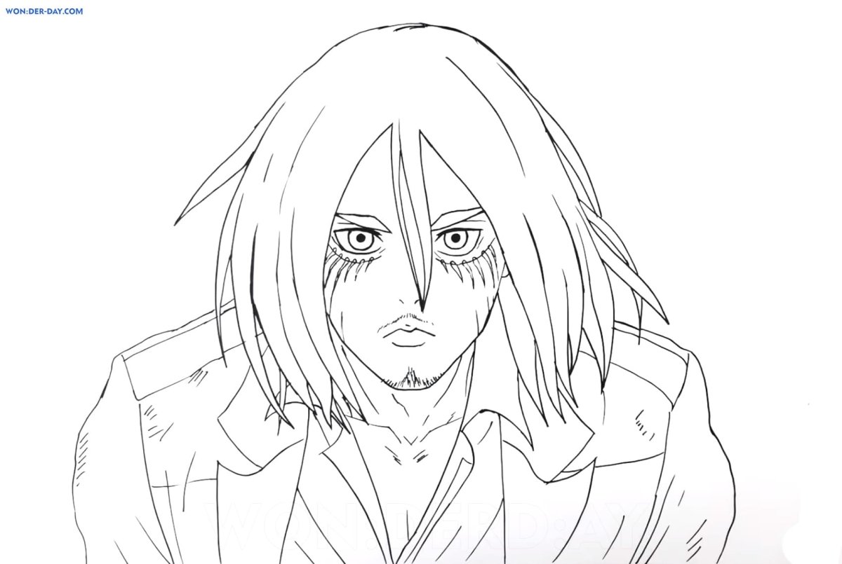 Раскраска атака титанов Эрен