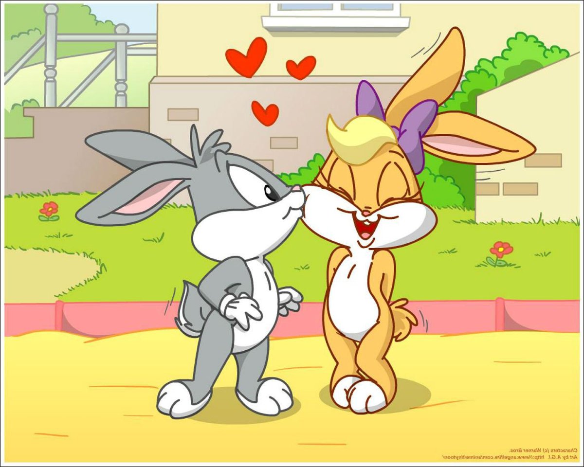 Кролики обнимаются