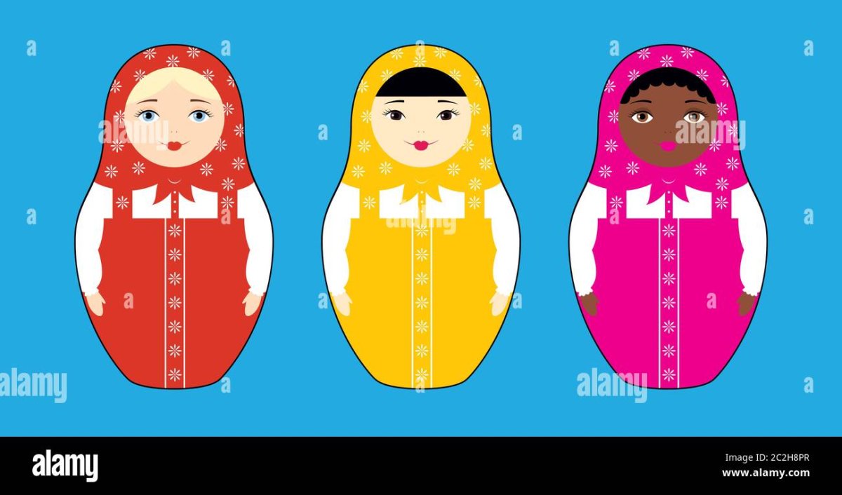 Матрешка желтого цвета для детей