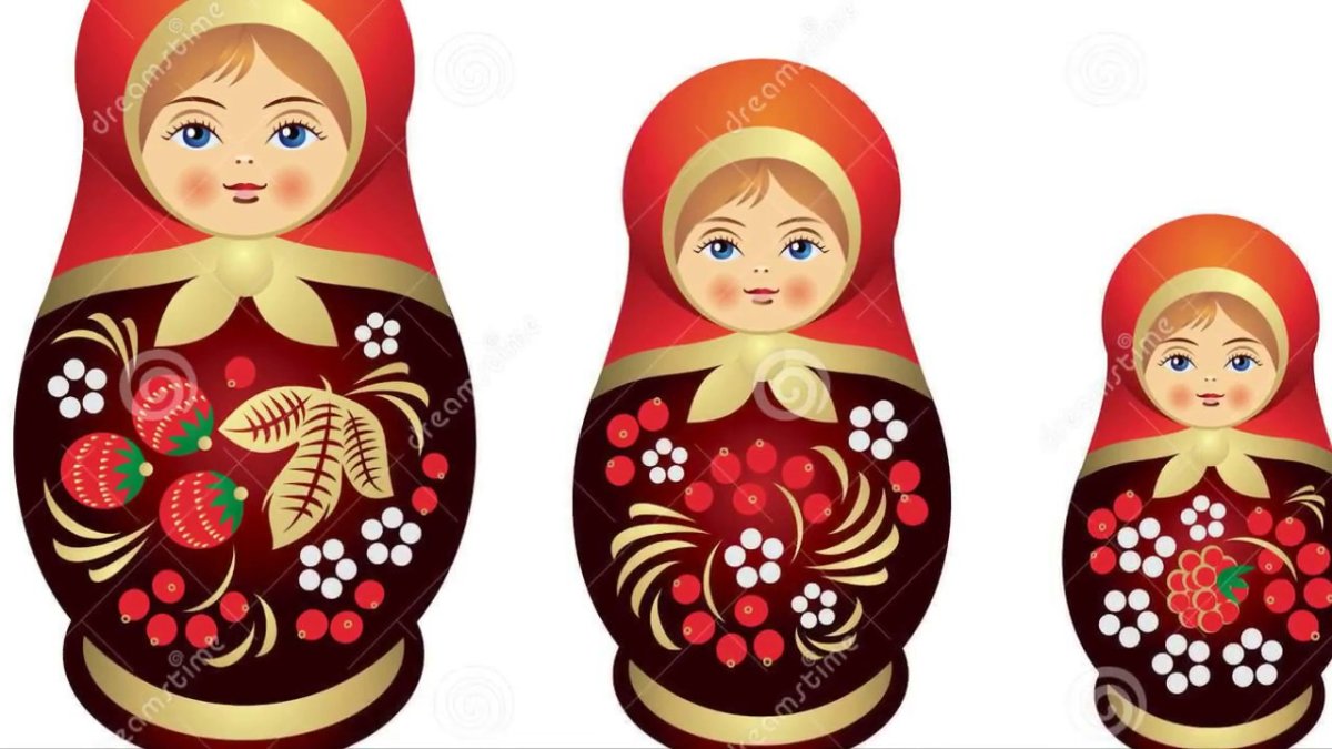 Матрешка Хохлома вектор