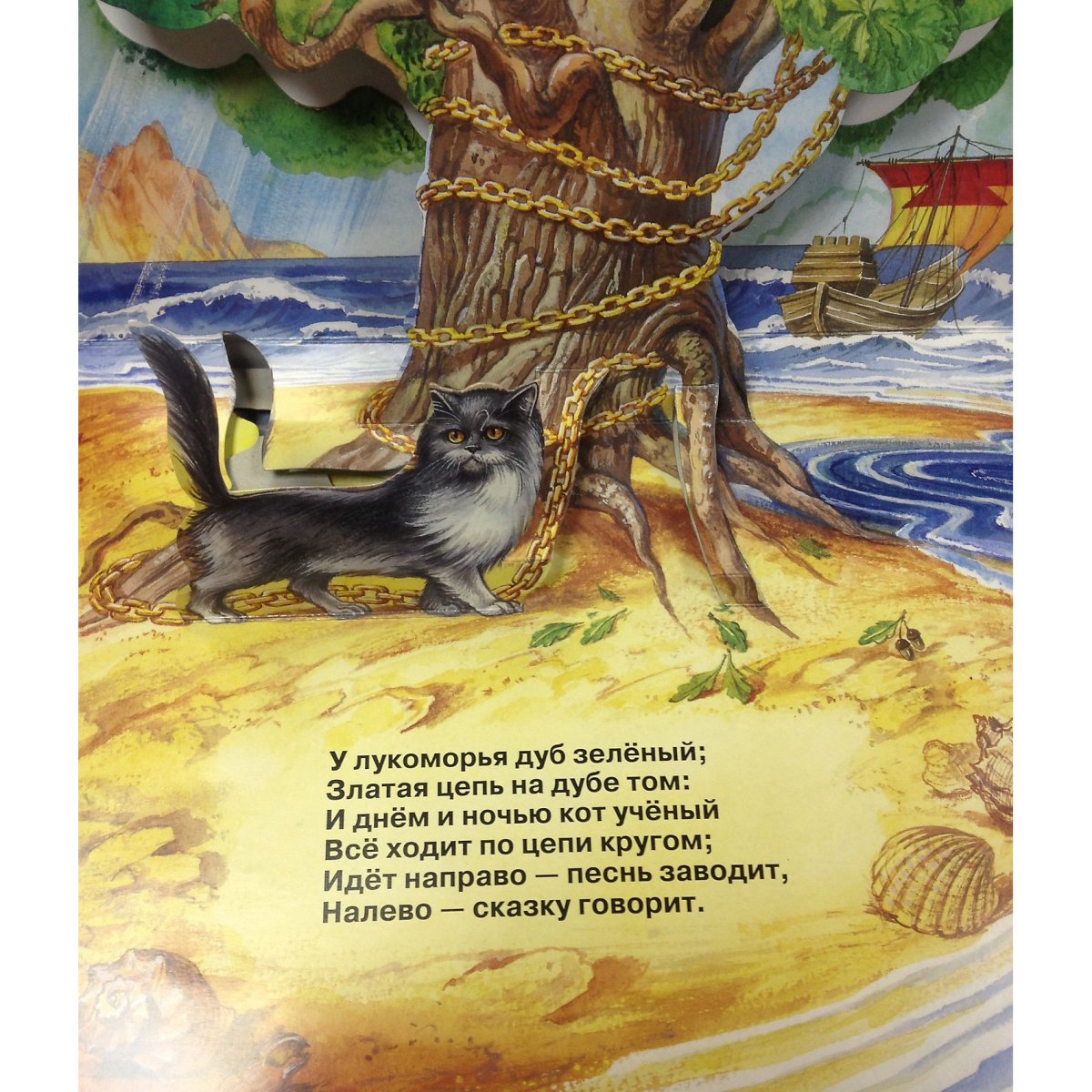 Кот ученый Пушкин раскраска